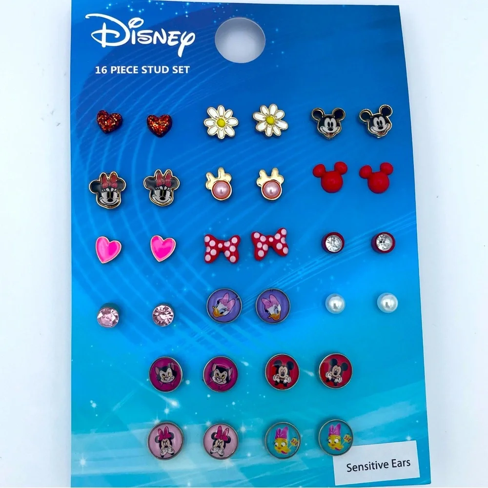 16 Piece Disney Stud Earring Set NWT